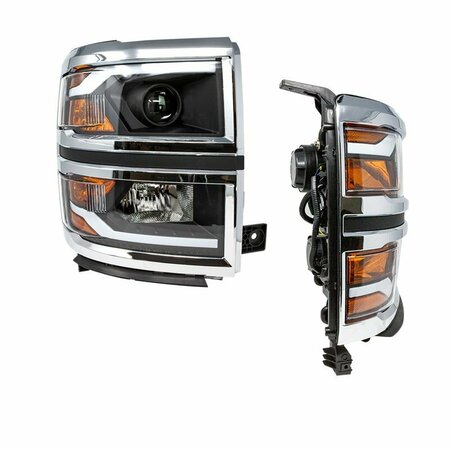 RENEGADE Led Projector Sequential Head Light Black Housing/Clear Lens CHRNG0382C-B-SQ